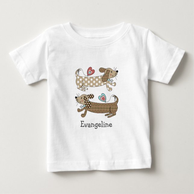 Personlig Sause Hund Dachshund T Shirt (Framsida)