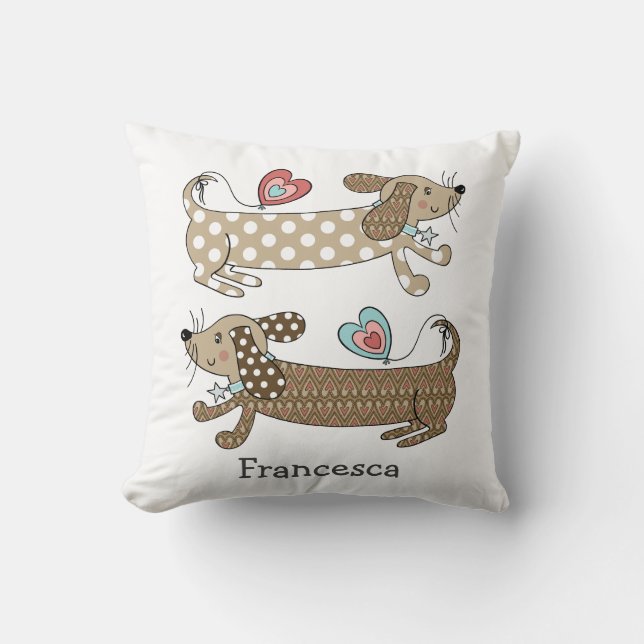 Personlig Sause Hund Dachshund Throw Cushion Kudde (Framsida)