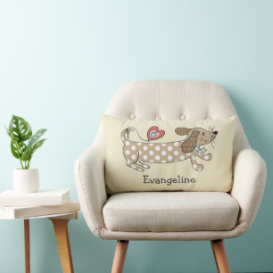 Personlig Sause Hund Dachshund Throw Cushion Lumbarkudde