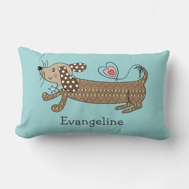 Personlig Sause Hund Dachshund Throw Cushion Lumbarkudde (Framsida)