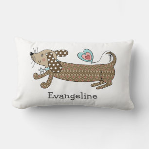 Personlig Sause Hund Dachshund Throw Cushion Lumbarkudde