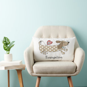 Personlig Sause Hund Dachshund Throw Cushion Lumbarkudde