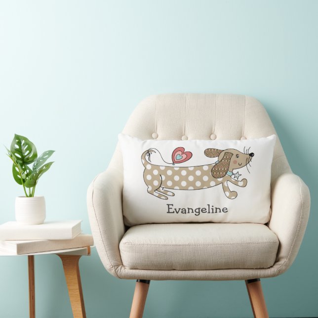 Personlig Sause Hund Dachshund Throw Cushion Lumbarkudde (Stol)