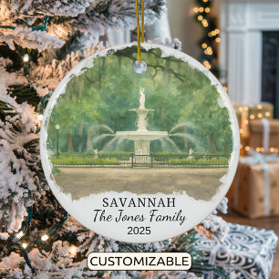 Personlig Savannah Ornament, Georgien Julgransprydnad Keramik