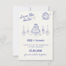 Personlig Save the date inbjudan Bröllop
