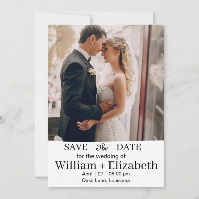Personlig Save the Date-kort med foto Spara Datumet (Framsida)
