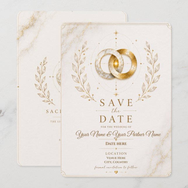 Personlig Save the Date-kort | Sacred Union  Spara Datumet (Fram/baksida)