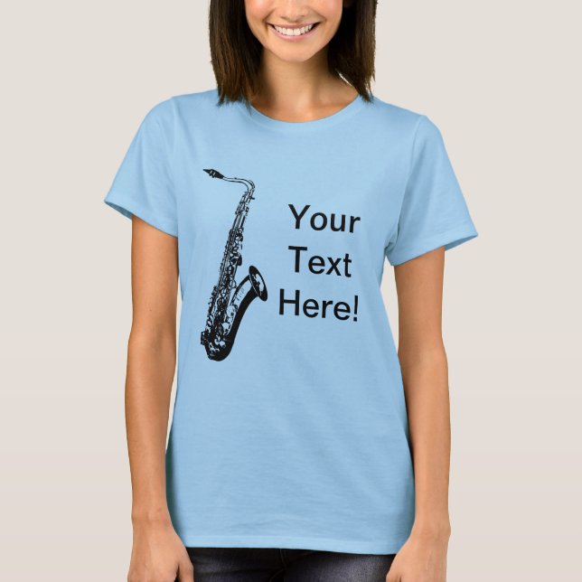 Personlig Saxofon T Shirt (Framsida)