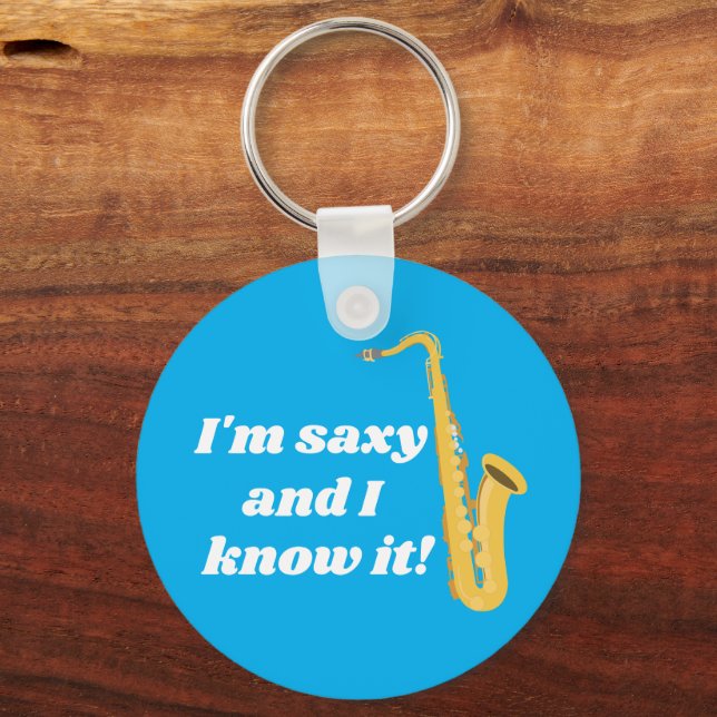 Personlig Saxophone Gift Nyckelring (Framsida)