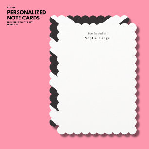 Personlig Scallop Kant Note Card Rand Anteckningskort