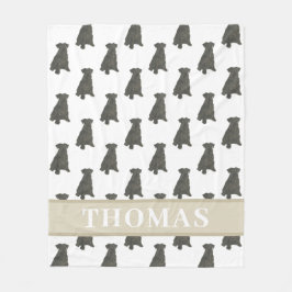 Personlig Schnauzer (Svart) Fleecefilt