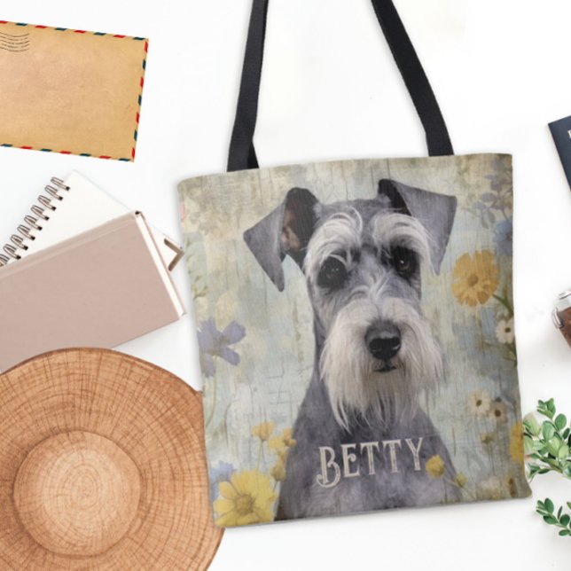 Personlig Schnauzer Tygkasse (Add some cuteness to your daily routine with this pretty Schnauzer tote bag.)