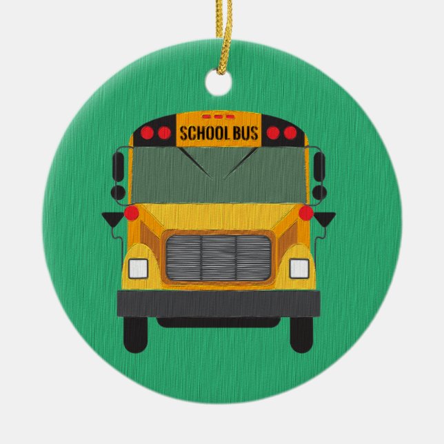 Personlig School Buss / Buss Driver Gift Ornament (Framsidan)