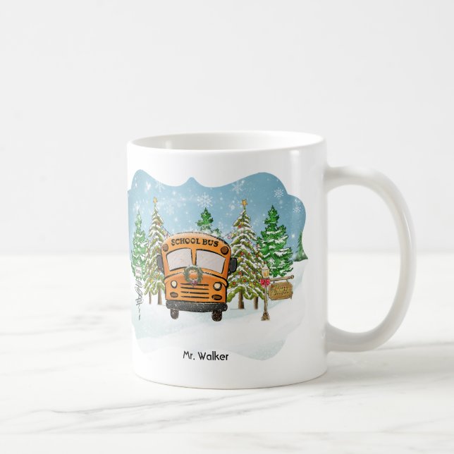 Personlig School Buss Driver Prayer Jul jul Kaffemugg (Höger)