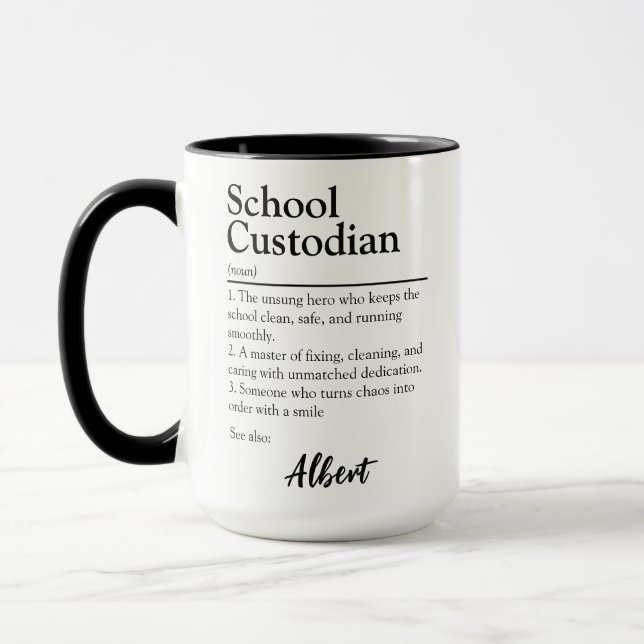 Personlig School Custodian Definition Mugg (Vänster)