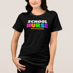 Personlig School Nurse Namn T Shirt