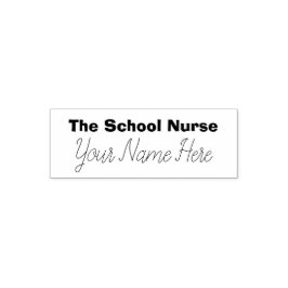 Personlig School Nurse Simple Typography Självfärgande Stämpel