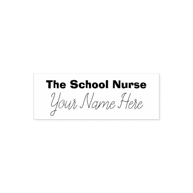Personlig School Nurse Simple Typography Självfärgande Stämpel (Design)
