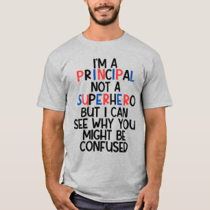 Personlig School Principal Funny Superhjälte T Shirt
