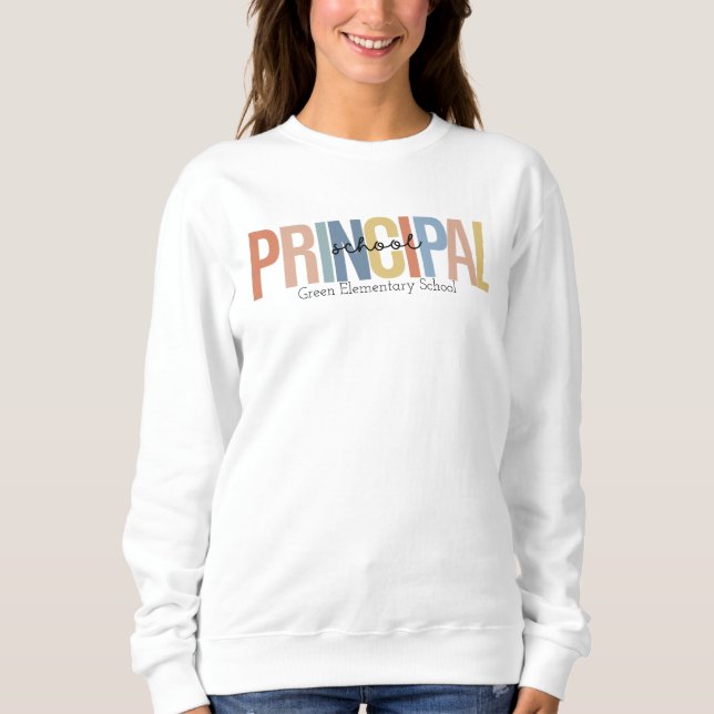 Personlig School Principal Sweatshirt T Shirt (Framsida)