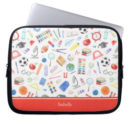 Personlig School Supplies Mönster First Namn Laptop Fodral