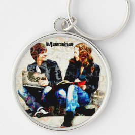 Personlig School ThGoded Tonåringar Collage Rund Silverfärgad Nyckelring