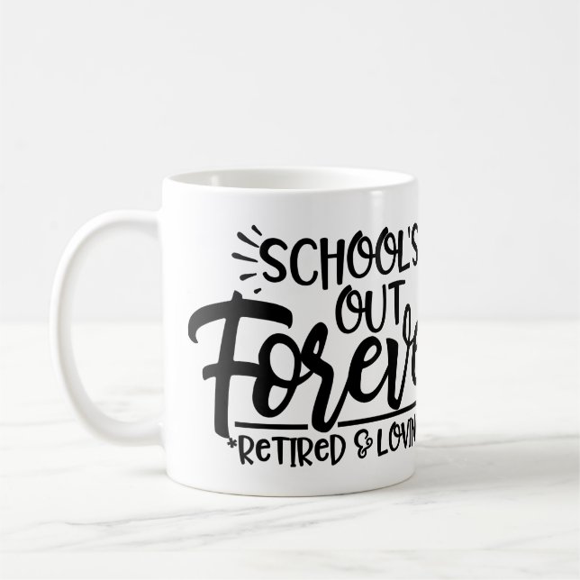 Personlig "School's Out" Lärare Pension Kaffemugg (Vänster)