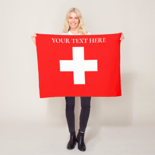 Personlig Schweiz Flagga Schweiz Swiss Europe Fleecefilt