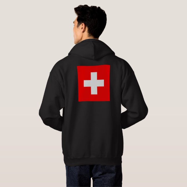 Personlig Schweiz Flagga Schweiz Swiss Europe Hoodie (Hel baksida)