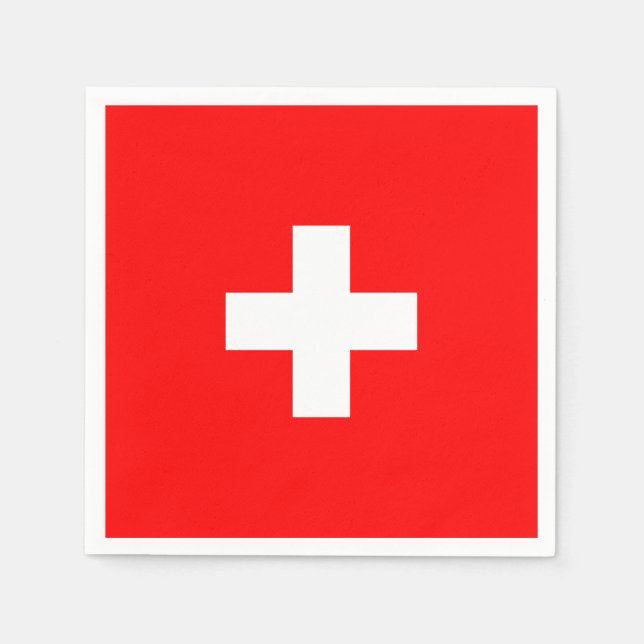 Personlig Schweiz Flagga Schweiz Swiss Europe Pappersservett (Framsidan)