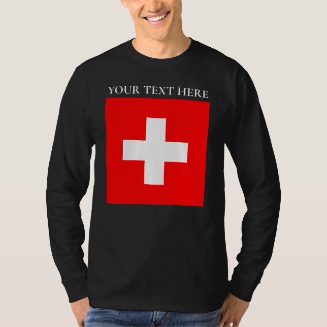 Personlig Schweiz Flagga Schweiz Swiss Europe T Shirt (Framsida)