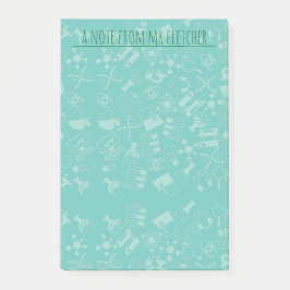 Personlig Science Icons Mönster Post-it Block