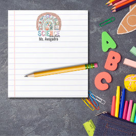 Personlig Science Teacher Boho Rainbow Apple Anteckningsblock