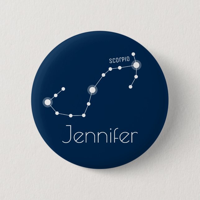 Personlig Scorpio Zodiac Constellation Knapp (Framsida)