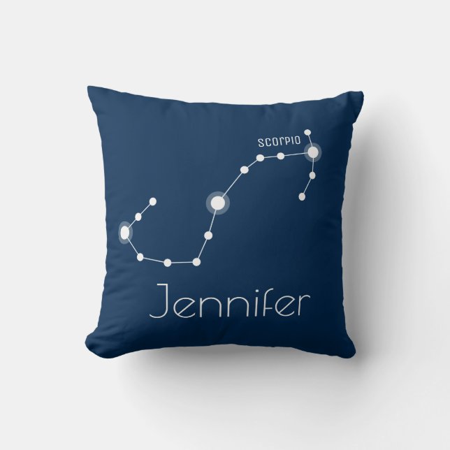 Personlig Scorpio Zodiac Constellation Kudde (Framsida)