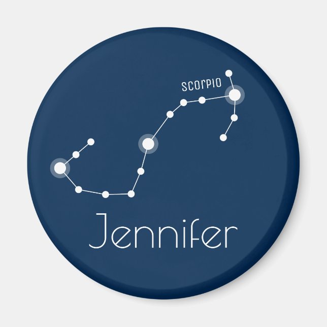 Personlig Scorpio Zodiac Constellation Magnet (Framsidan)