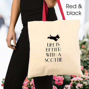 Personlig Scottie Hund Red Collar Tygkasse