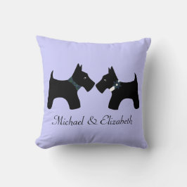 Personlig Scottie Hundar par (reversibel) Kudde