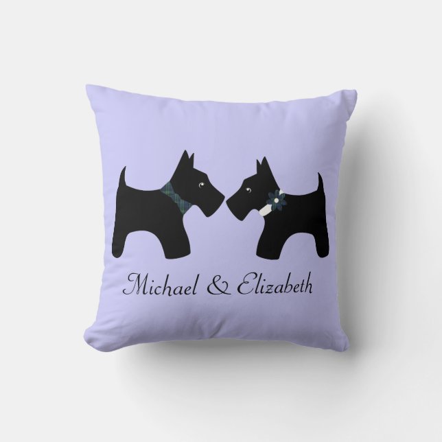 Personlig Scottie Hundar par (reversibel) Kudde (Framsida)