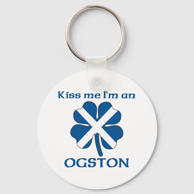 Personlig Scottish Kiss Me jag är Ogston Nyckelring (Framsida)