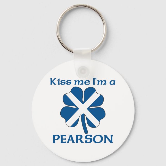 Personlig Scottish Kiss Me jag är Pearson Nyckelring (Framsida)