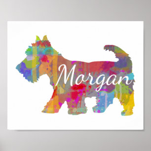 Personlig Scottish Terrier Scottie Art Print Poster