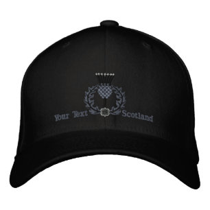 Personlig Scottish Thistle Scotland i Black Broderad Keps