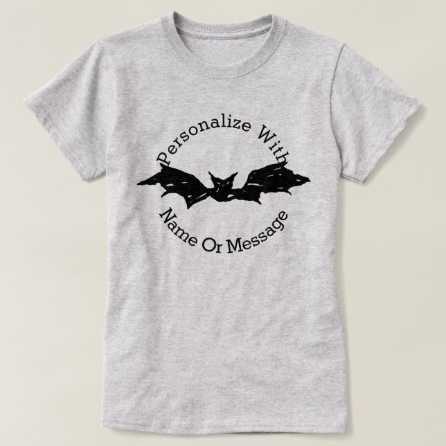 Personlig Scribble Fladdermus T-Shirt (Design framsida)