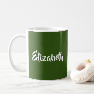Personlig Script Add Namn Forest Grönt Kaffemugg