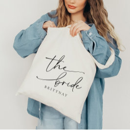 Personlig Script Brides Namn Tote Bag Tygkasse