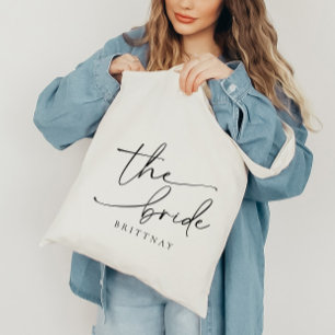 Personlig Script Brides Namn Tote Bag Tygkasse