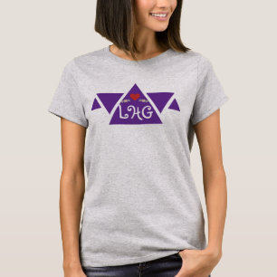 Personlig Script Initialer Triangle Heart Women T Shirt