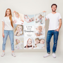 Personlig Script Kärlek You Grandma 8 Photo Fleecefilt