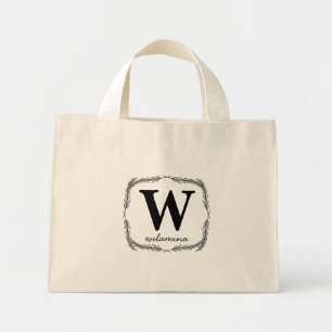 Personlig Script Monogram Initial utandning och Na Mini Tygkasse